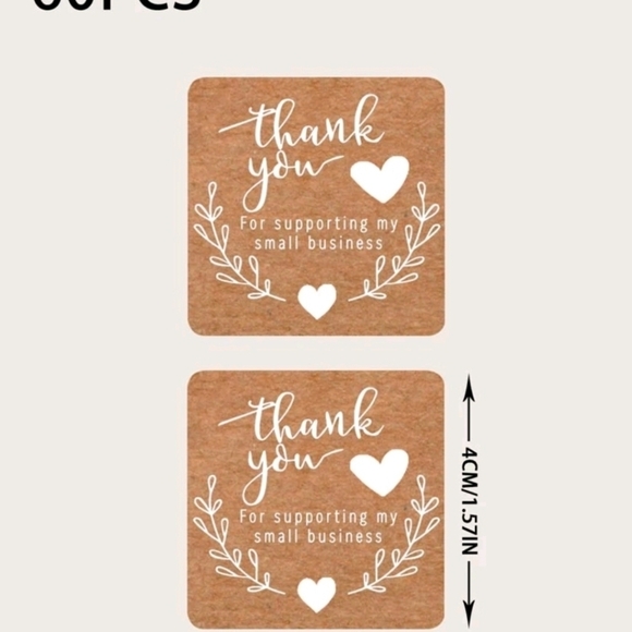 ✨️🤎 60 Thank You”  brown Square Stickers ✨️🤎 - Picture 4 of 5